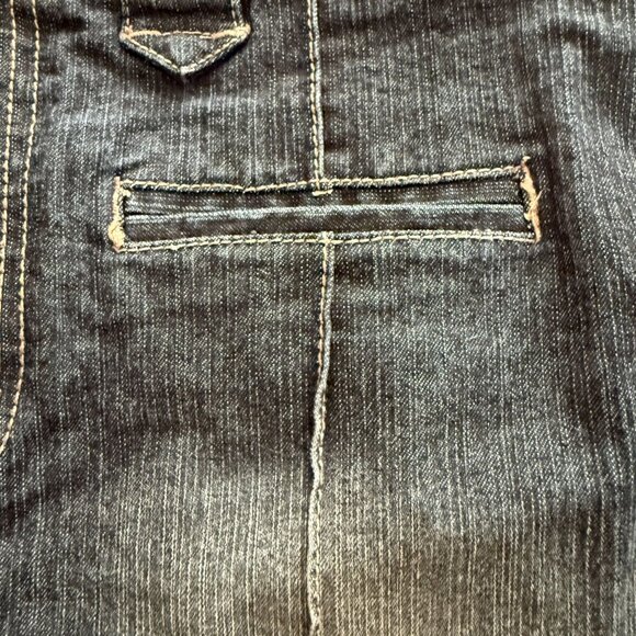 Vintage Z. Cavaricci Denim Mini Skirt Size 9 Y2K Style Front Pockets Side Slits - Picture 10 of 11